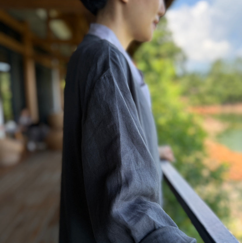 Chorcoal Linen Long Coat