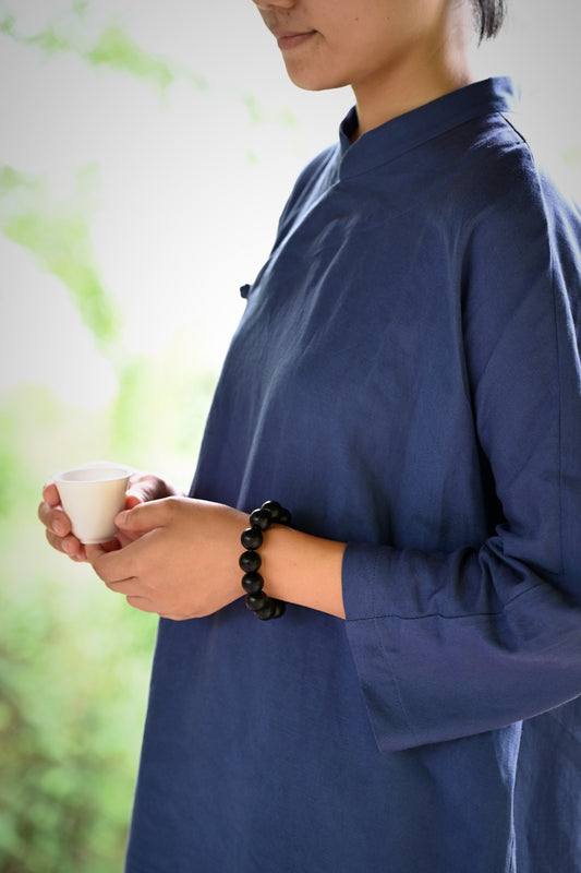 Blue Linen Zen Top