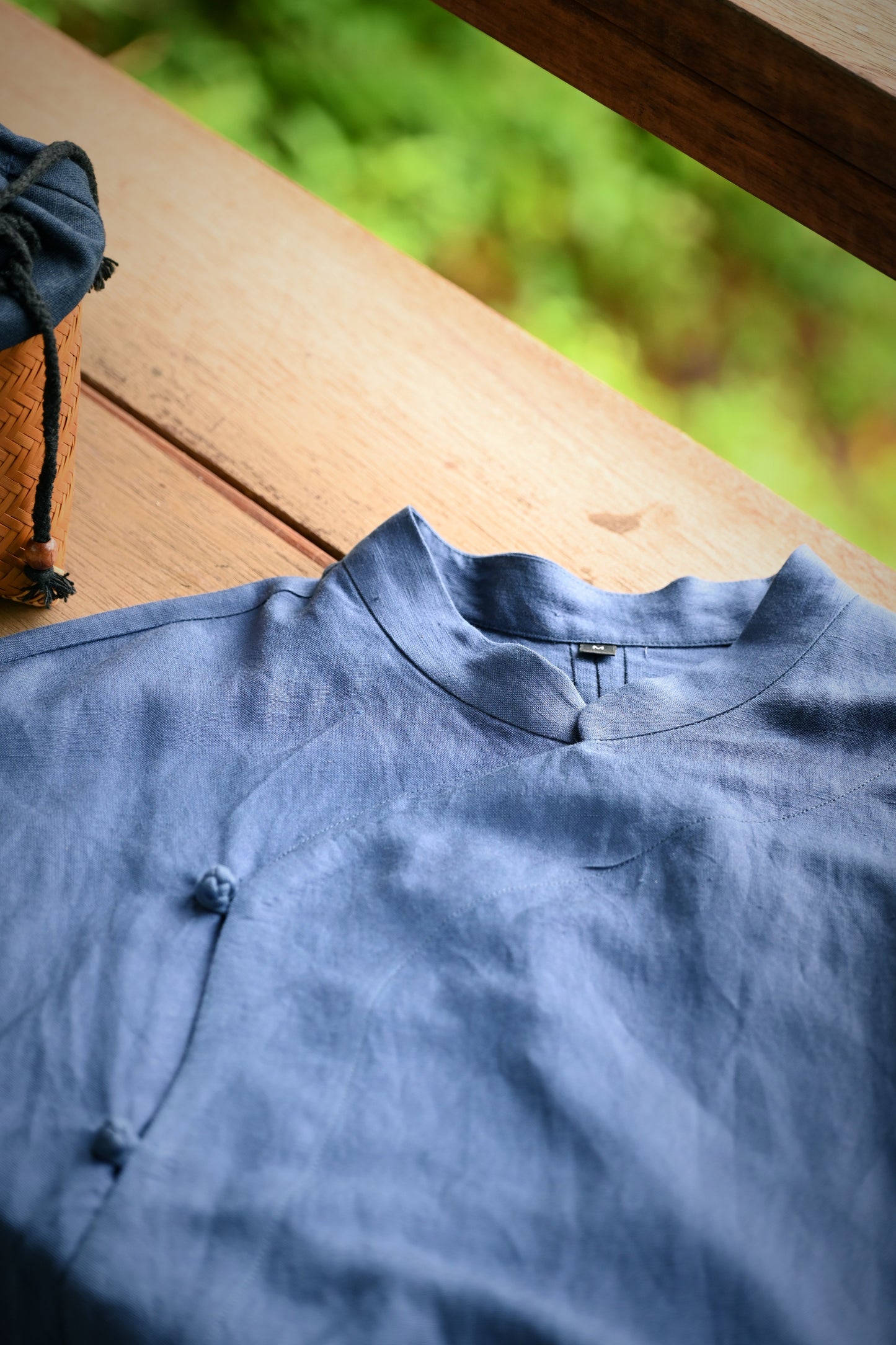 Blue Linen Zen Top